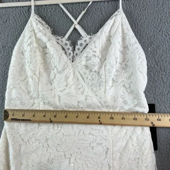 New Lulus Women's Dress White Lace Floral Overlay Size small - Picture 6 of 12